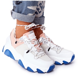 Sportschuhe mit großen Sohlen GOE HH2N4034 Weiß-Rosa