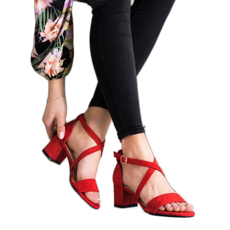 Sandalen mit Sergio Leone Streifen rot