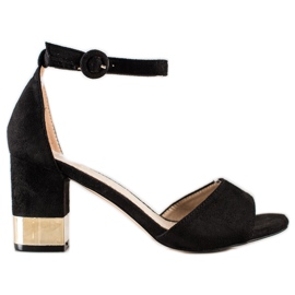 Filippo Sandalen mit dekorativem Absatz schwarz