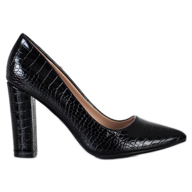 Diamantique Pumps mit Schlangenmuster schwarz