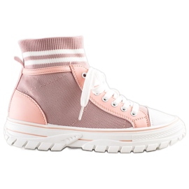 SHELOVET Modische Slip-On Sneakers rosa