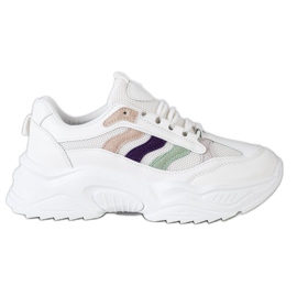 SHELOVET Sneakers mit bunten Streifen weiß