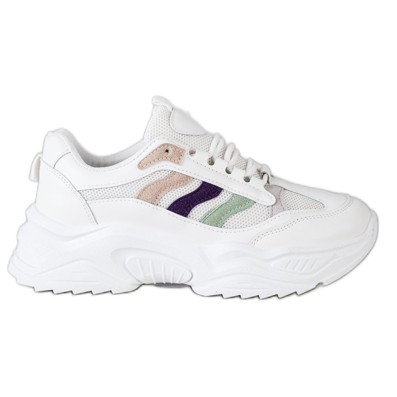 SHELOVET Sneakers mit bunten Streifen weiß