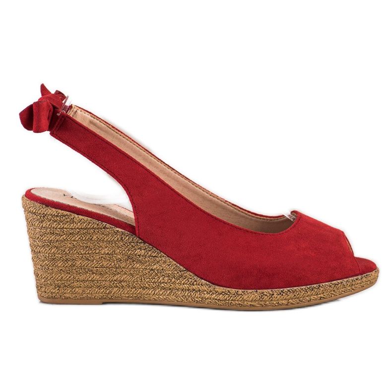 Slip-on-Sandalen auf dem VINCEZA-Keil rot