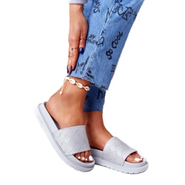 Damen Hausschuhe On The Big Star HH274688 Graue Plattform