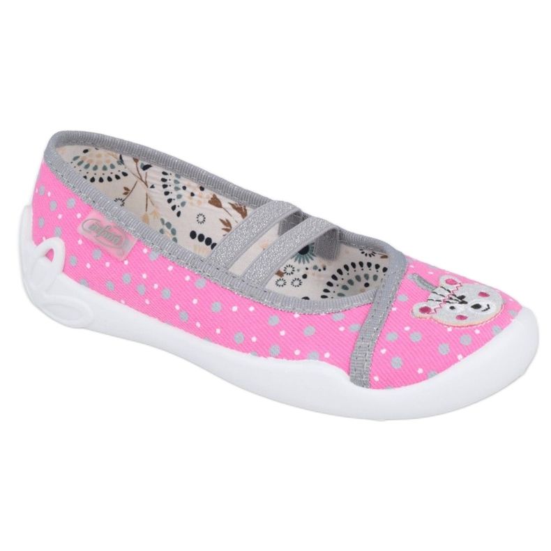 Ballerinas Befado Kinderschuhe 116X284 rosa silber- grau