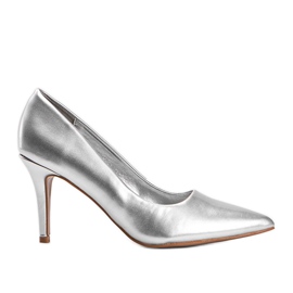 Silberne Pumps aus Kunstleder Ally