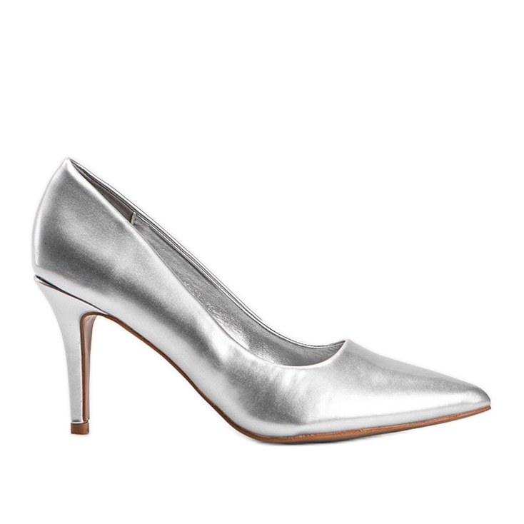 Silberne Pumps aus Kunstleder Ally silber-