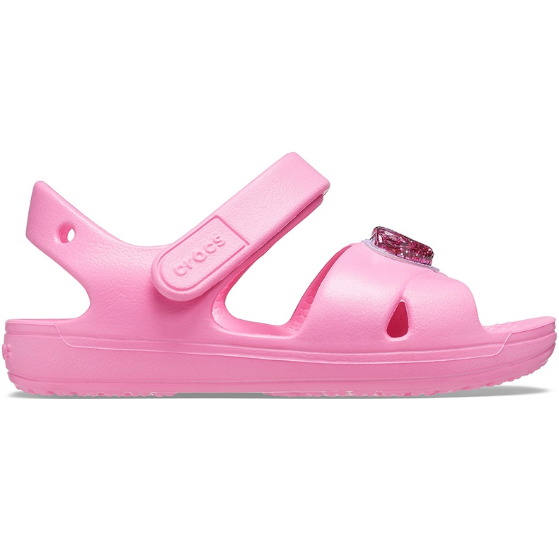Crocs Kindersandale Classic Cross Strap Charm pink 206947 669 rosa