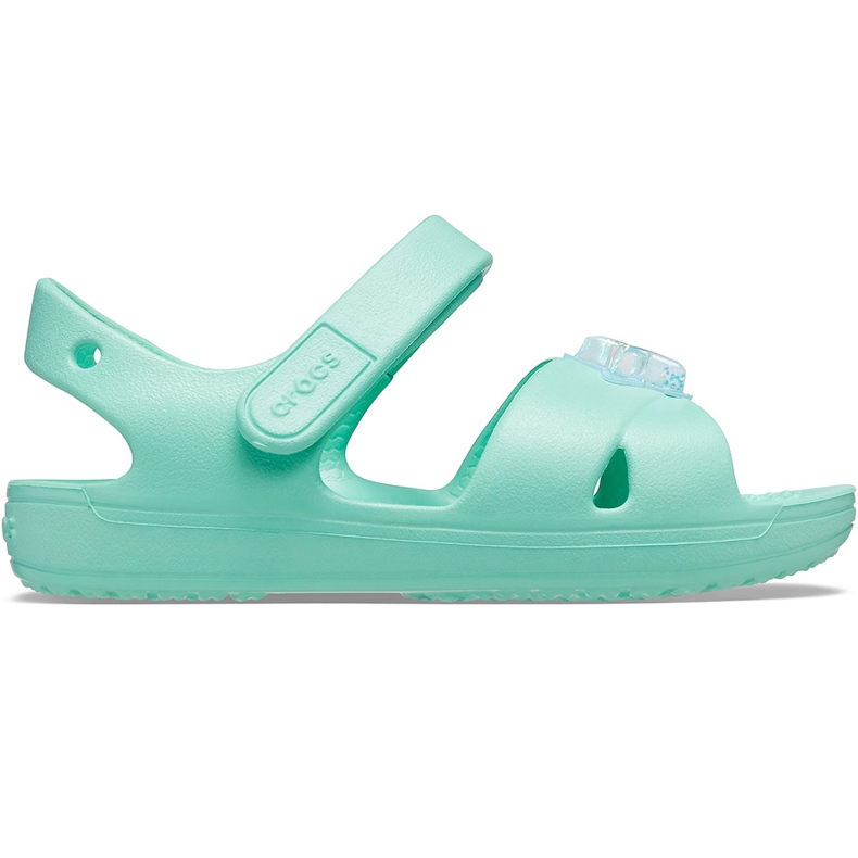 Crocs Kindersandale Classic Cross Strap Charm mint 206947 3U3 grün