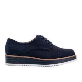 Marineblaue Wildlederschuhe mit hoher Elyssa-Sohle