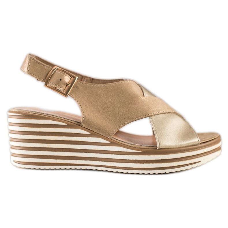 Goldene Sandalen auf Keil Sergio Leone