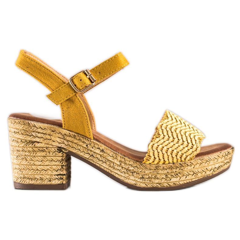 Evento Sandalen auf einer breiten Stange gelb