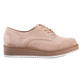 Renda Durchbrochene Schuhe auf der Plattform beige