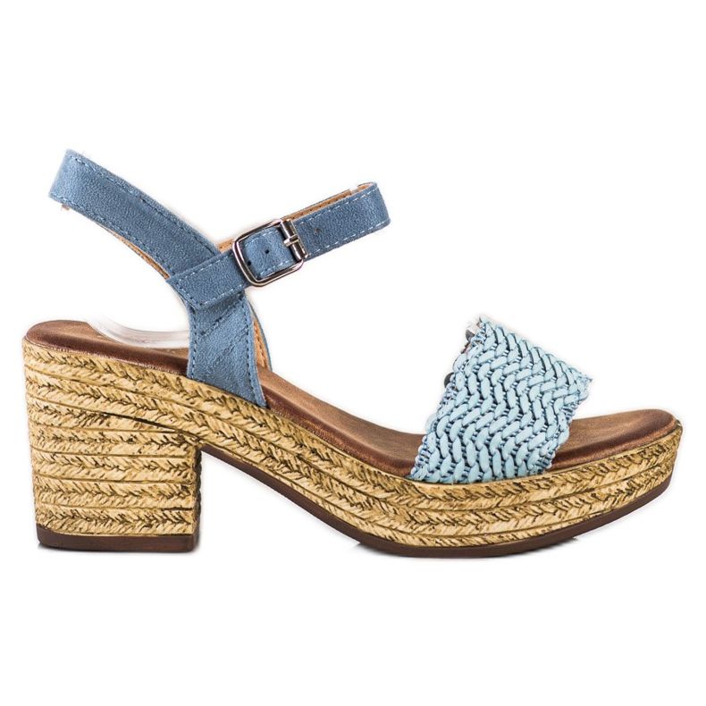 Evento Sandalen auf einer breiten Stange blau