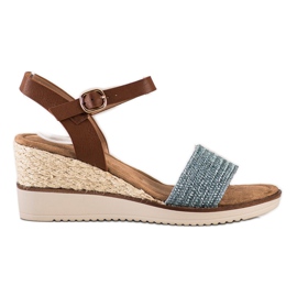 Evento Leicht geflochtene Sandalen Bestseller braun blau