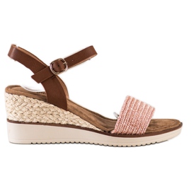 Evento Leichte geflochtene Sandalen braun rosa