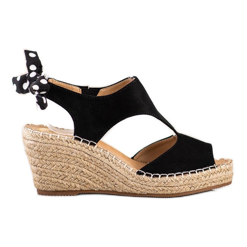 Evento Espadrilles-Sandalen mit Schleife schwarz