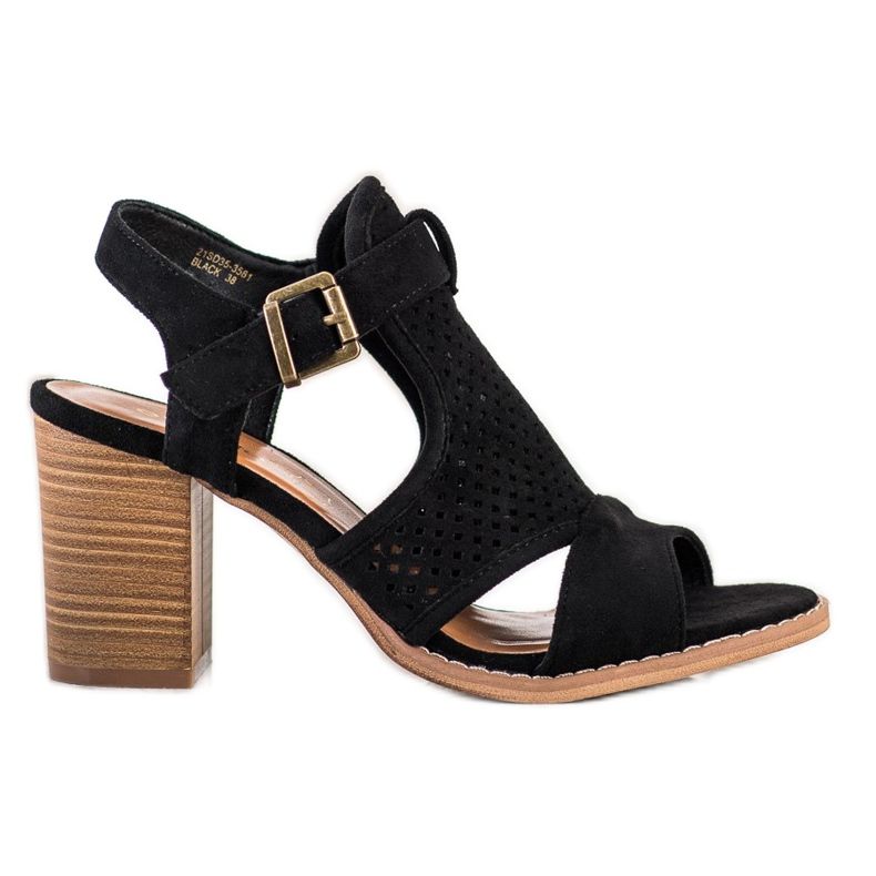 Evento Durchbrochene Sandalen im Frühling schwarz