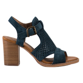 Evento Durchbrochene Sandalen im Frühling mehrfarbig blau grün