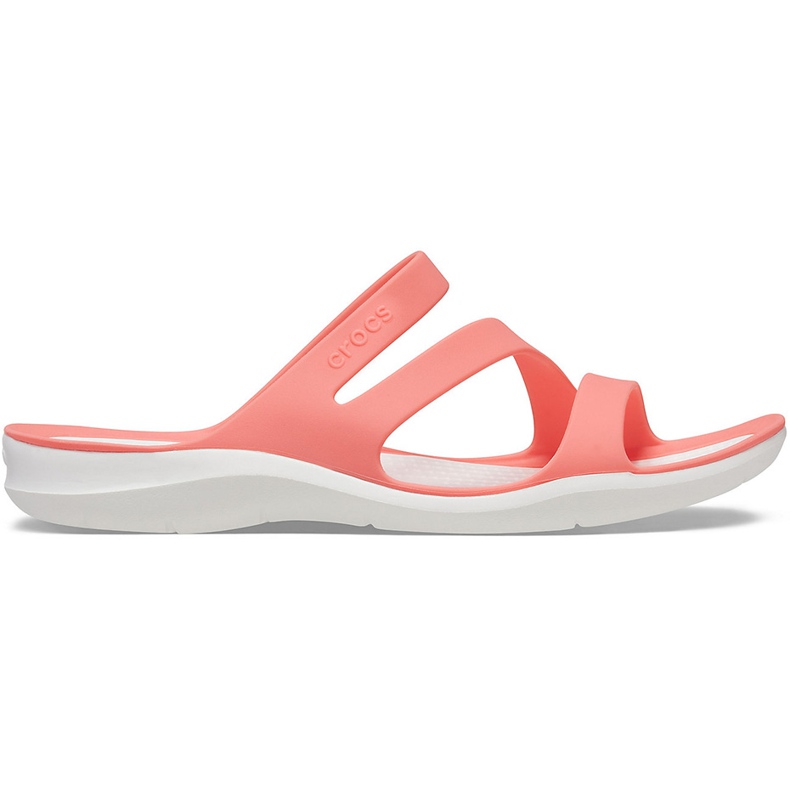 Crocs Damen Hausschuhe Swiftwater Coral-White 203998 6SL weiß mehrfarbig