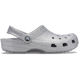Silver Crocs Damen Classic Glitzer Clog 205942 040 silber-