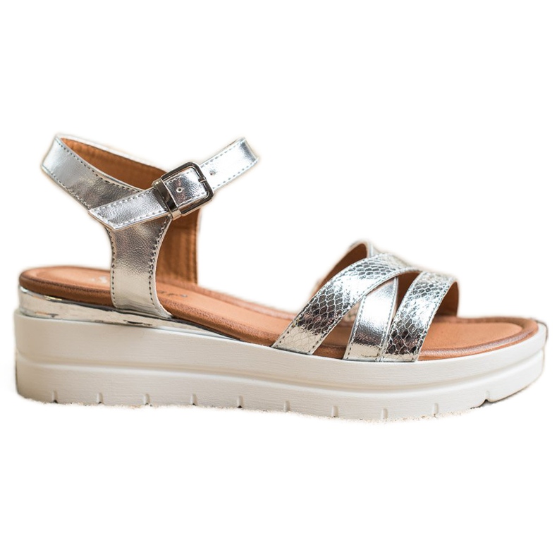 Seastar Sandalen auf der Plattform silber-