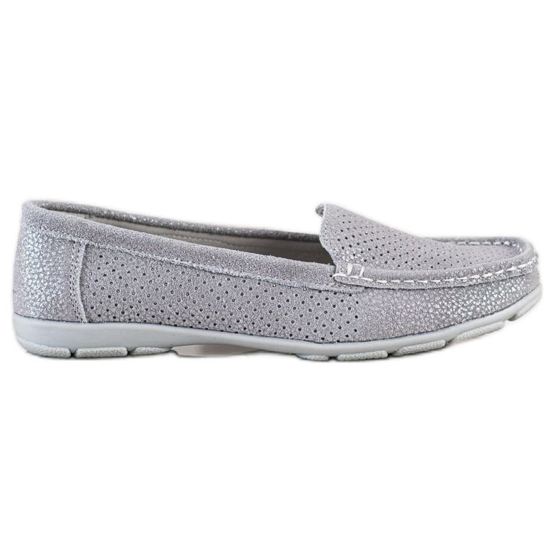 Goodin Graue Leder Slipper