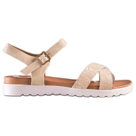 Weide Beige Sandalen mit Öko-Leder