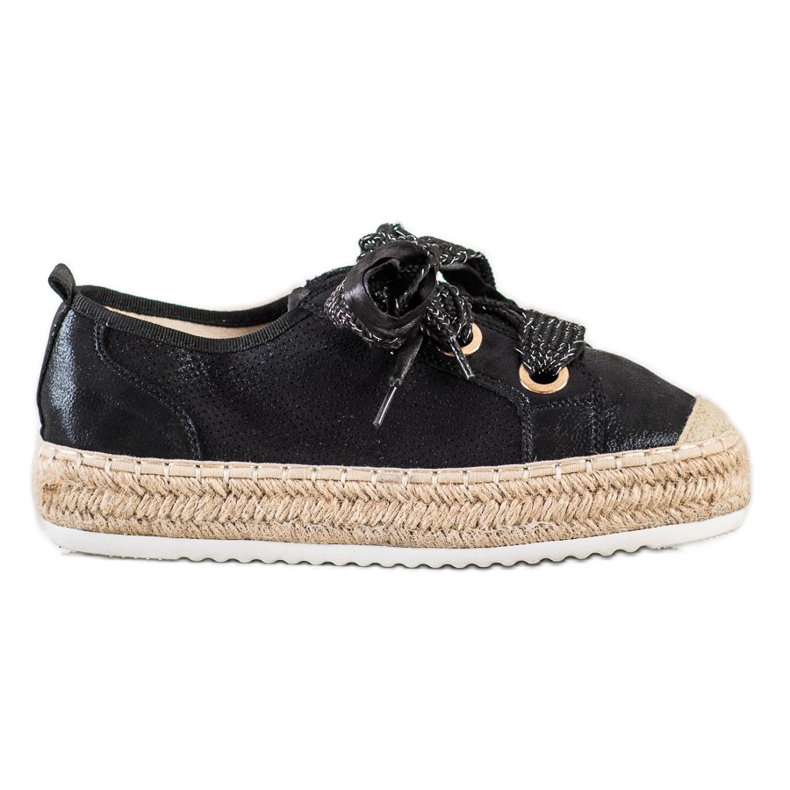 Mannika Espadrilles mit Zierbindung schwarz