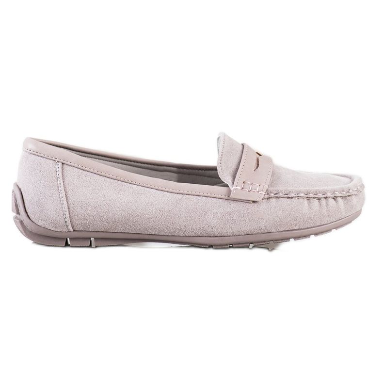 SHELOVET Bequeme graue Mokassins