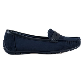 SHELOVET Bequeme blaue Loafer marineblau