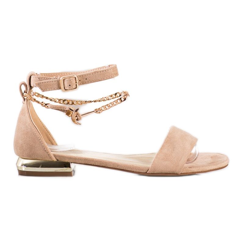 Sandalen mit Zierkette VINCEZA braun