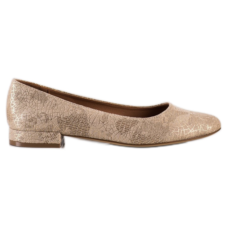 Sergio Leone BL625 Ballerinas mit flachem Absatz beige golden