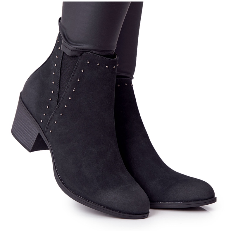 PJ1 Warme Stiefel für Damen Jodhpur-Stiefel Schwarz Morgan