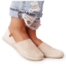 EVE Damen Velours Espadrilles Beige Vulcano