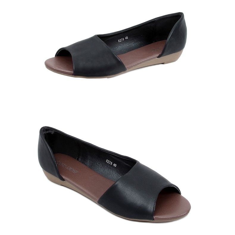 Schwarze Ballerinas mit Cut-Outs 8278 Schwarz