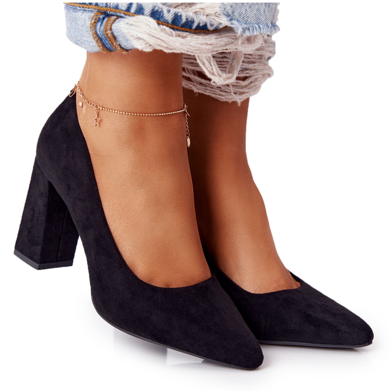 Wildleder Pumps auf einer Bar Sergio Leone PB216 Schwarz