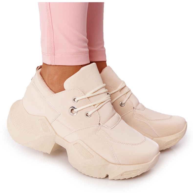 PS1 Sneakers für Damen auf einer massiven Sohle in sprudelndem Beige