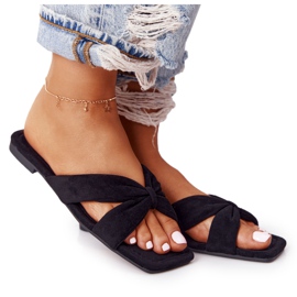 PS1 Damen Velours Schwarze Hausschuhe Vanilla Sky