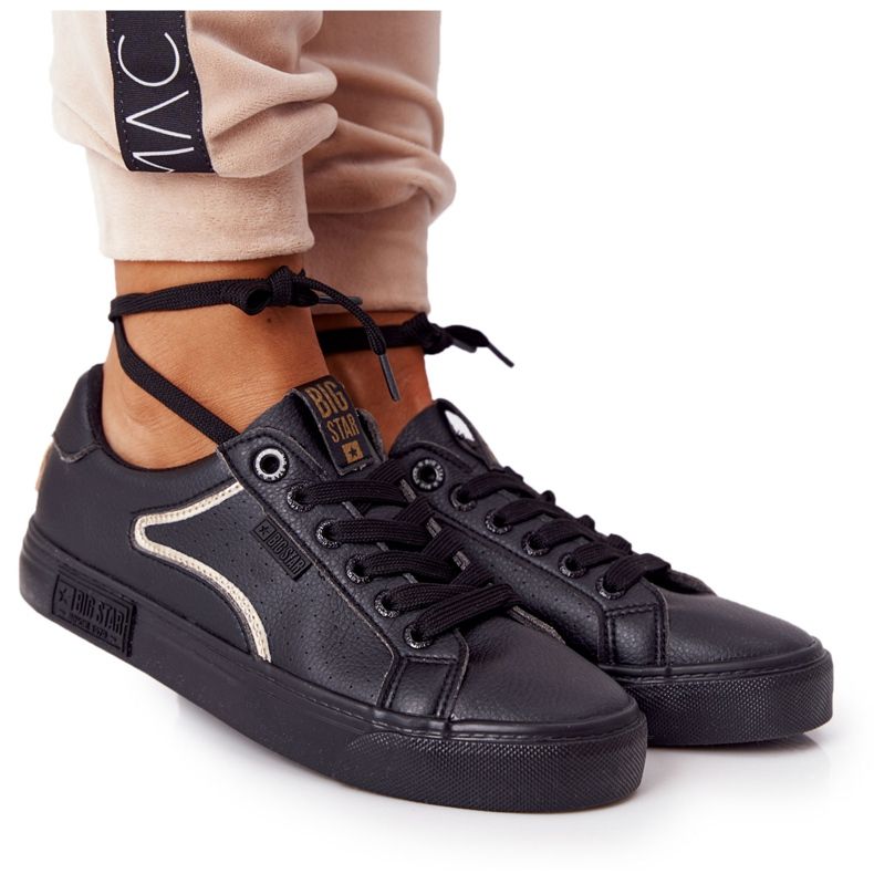 Damen Leder Sneaker Big Star HH274078 Schwarz-Silber