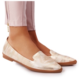 Damen Loafer Sergio Leone MK700 Gold beige grün golden