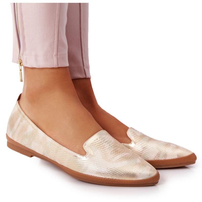Damen Loafer Sergio Leone MK700 Gold beige grün golden