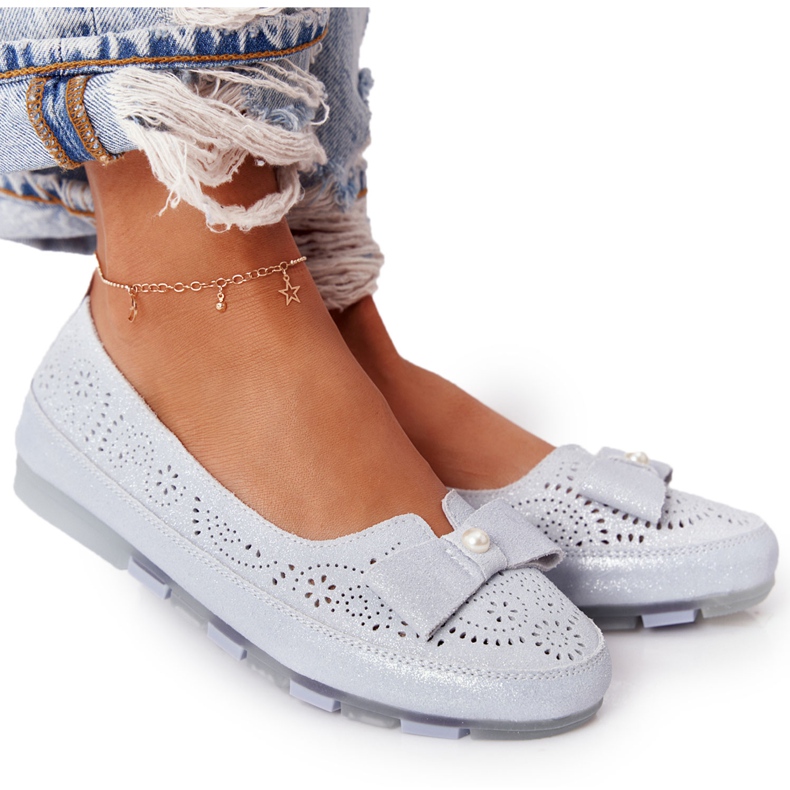 Rio Flore umweltfreundliche blaue Ballerinas aus Leder