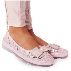 Rio Flore Leder Umweltfreundliche Ballerinas Rosa