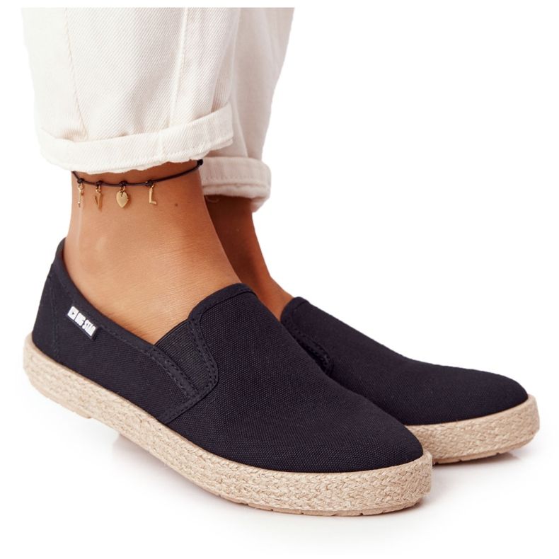 Schwarze Espadrilles auf geflochtener Sohle Big Star DD274017