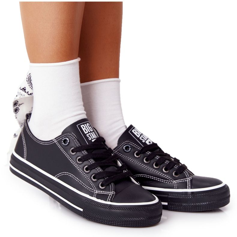 Damen Leder Sneakers Big Star HH274145 Schwarz