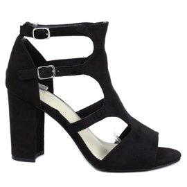 Schwarze Sandalen mit hohen Absätzen 168-231 Schwarz