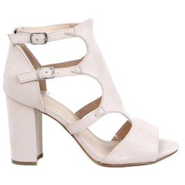 Beige Sandalen mit hohen Absätzen 168-231 Beige