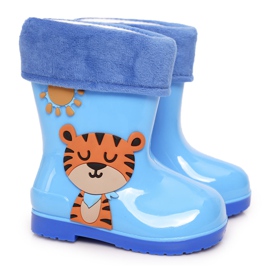 Blaue Kindergaloschen mit Tiger
